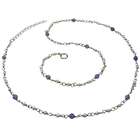   White Seed Pearl and Amethyst CAREFREE Sterling Silver Necklace 20