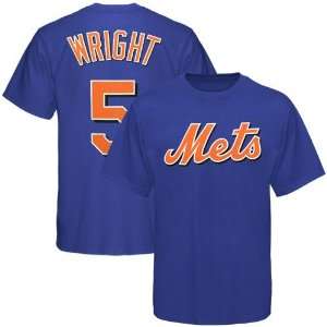  David Wright Blue Majestic Name and Number New York Mets T 