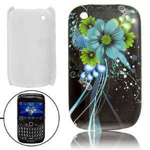   Teal Flowers Plastic Back Case for Blackberry Curve 8520: Electronics