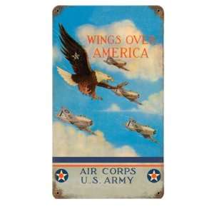  US Army Air Corps Wings Over America Sign: Home & Kitchen