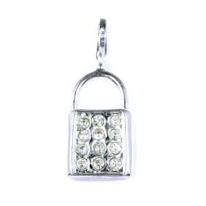  925 Sterling Silver Toned Charm Keepsake Lock: Jewelry
