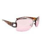 Apostrophe Semi Rimless Sunglasses Cheetah Cutout Stems