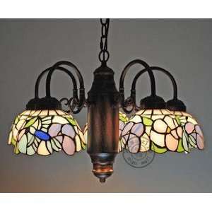 Tiffany style 5 lights Natural Shell Material Pendant Light  (Floral)