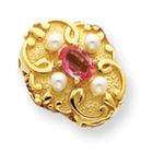 goldia 10k gold pink sapphire and cultured pearl bracelet slide