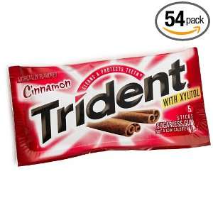 Trident Cinnamon Sugarless Gum, 5 Piece Packages (Pack of 54)  