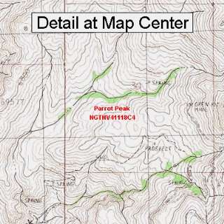USGS Topographic Quadrangle Map   Parrot Peak, Nevada (Folded 