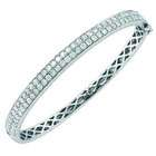 Sea of Diamonds 2 Carat Diamond 14k White Gold Pave Bangle Bracelet