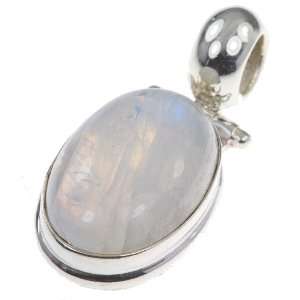   925 Sterling Silver RAINBOW MOONSTONE Pendant, 1.38, 9.82g Jewelry