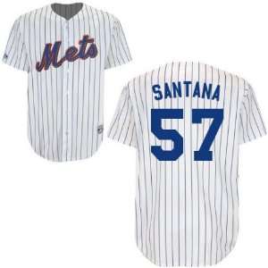  Men`s New York Mets #57 Johan Santana Home Replica Jersey 