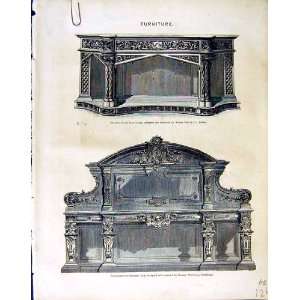   1862 Exhibition Furniture Table Sideboard Walnut Wood