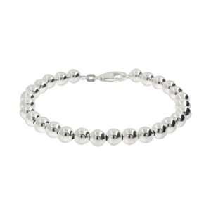    6mm Sterling Silver Bead Bracelet: Eves Addiction: Jewelry
