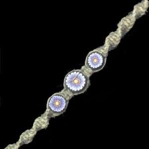  Blue Floral Macrame Bracelet 