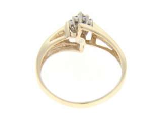 PURE 10K YELLOW GOLD NATURAL DIAMOND LADIES BYPASS RING  