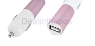 Mini USB Car Charger Pink for Cell phone iPhone 3G   