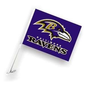  NFL Baltimore Ravens Car Flag w/Wall Brackett   Set of 2 