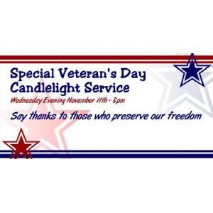   3x6 Vinyl Banner   Veterans Day Candlelight Service 