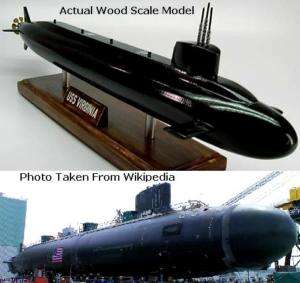 Dynamics USS Virginia USA Submarine Wood Model Reg FS  