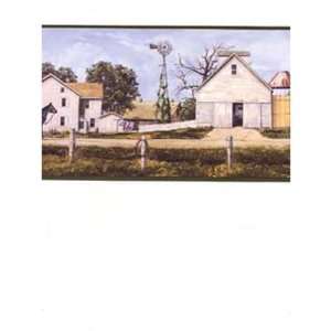 Green Amish Farm Wallpaper Border:  Home & Kitchen