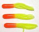 50 Tube Jig Bodies 1.5 in White Chartreuse Sparkl CLH07  