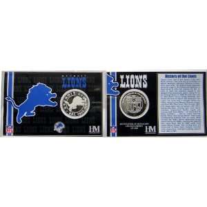 DETROIT LIONS Team History COIN CARD By Highland Mint:  