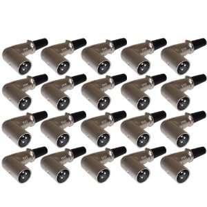  GLS Audio 20pk XLR MALE Right Angle Cable Plugs 
