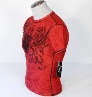Xtreme Couture Mens Red Tattoo Rash Guard Shirt XL NWT  