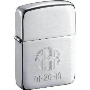 Zippo 1941 Replica Brushed Metal Lighter with 4 Engraving Lines 