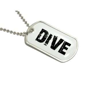 Dive   Military Dog Tag Keychain