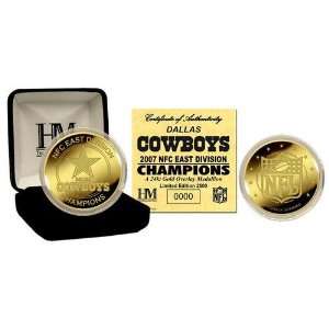 Dallas Cowboys 24Kt Gold 2007 Nfc East Division Champs Coin:  