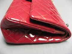 Chanel Rouge Quilted Red Patent 2.55 Reissue Double Flap 226 Bag AUTH 