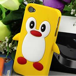 Yellow Cute Penguin Silicone Gel Soft Case Cover Skin For Apple iPhone 