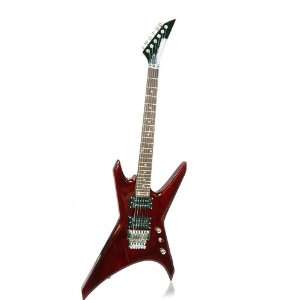  MS 5 Electric Guitar with Cherry Red Body and X shape Design 