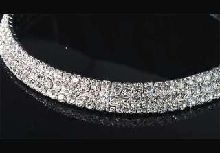 Wedding Party Bridal Bridesmaids Crystal Diamante Choker Necklace 