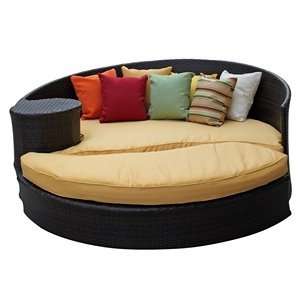  Polarity Outdoor Rattan Daybed with Ottoman in Brown with 