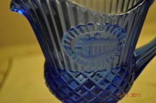 Avon Bi Centennial Cobalt Blue Glass Pitcher Collectibles Decorative 