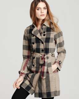 Burberry Brit Crombrook Check Printed Classic Trench  