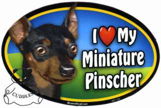   My Miniature Pinscher Dog Car Magnet Heart Mini Pincher Puppy Pet BNWT
