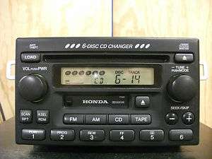 Honda factory AM/FM 6 disc CD cassette player radio with code stereo 