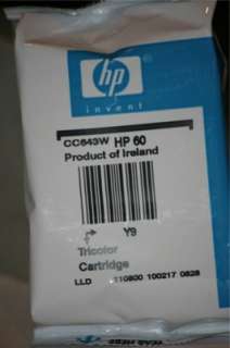 New Genuine HP 60 TRI COLOR Ink Cartridge CC643W  