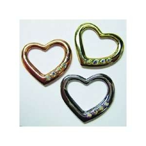  3 Tone Open Drop Hearts Mix Pendant: Office Products