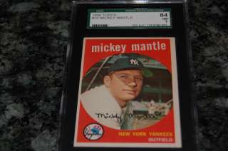 1959 TOPPS MICKEY MANTLE #10 GRADED SGC 84 NM7! SHARP CARD!  