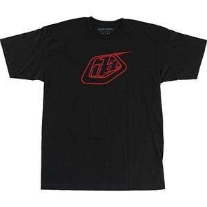  Troy Lee Designs Logo T Shirt   2X Large/Black/Red 