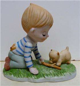 LOVE IS HAPPINESS BY PENCO INDUST.FIGURINE  BOY AND DOG  