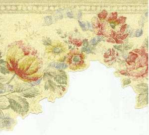 Pink and Gold Floral Victorian Swag Wallpaper Border  
