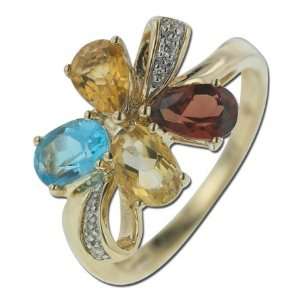  Multi color Stone Diamond Ring: Jewelry