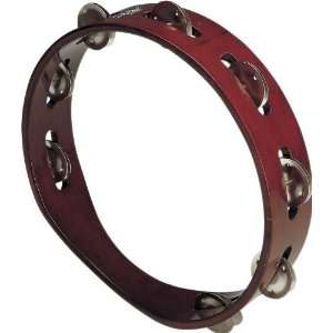  Schalloch Wood Tambourine   Single Row Brown Musical Instruments