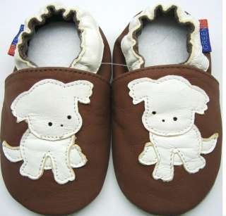 minishoez leather baby shoes slippers puppy beige 6 12m  