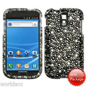 Mobile Samsung Galaxy S2 II T989 Hard Case Cover Silver Gray Bling 