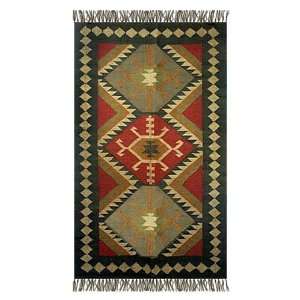  Wool and jute rug, Tribal Gold (3x5)