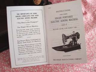 SINGER Featherweight 221 Sewing Machine Manual  